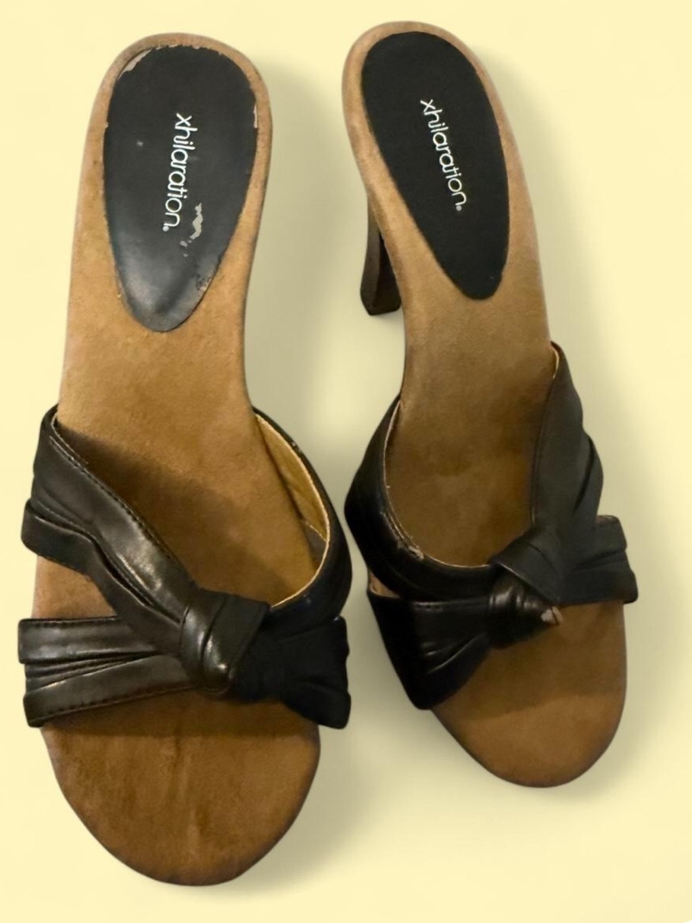 Xhilaration Black Knot-Front Mule Heels